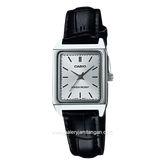 CASIO LTP-V007L-7E1UDF Black Silver Leather Strap