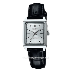 CASIO LTP-V007L-7E1UDF Black Silver Leather Strap