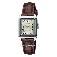 CASIO LTP-V007L-9BUDF Brown Silver Leather Strap