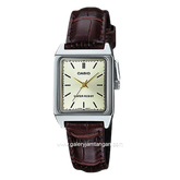 CASIO LTP-V007L-9EUDF Brown Silver Leather Strap