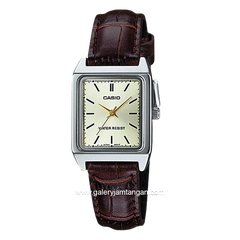 CASIO LTP-V007L-9EUDF Brown Silver Leather Strap