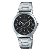 CASIO LTP-V300D-1AUDF Silver Dial Black Stainless Steel
