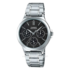 CASIO LTP-V300D-1AUDF Silver Dial Black Stainless Steel