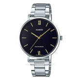 CASIO LTP-VT01D-1BUDF Silver Dial Black Stainless Steel