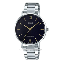 CASIO LTP-VT01D-1BUDF Silver Dial Black Stainless Steel
