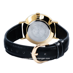 CASIO LTP-VT01GL-1BUDF Black Gold Leather Strap