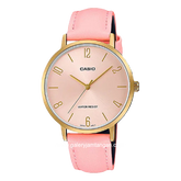 CASIO LTP-VT01GL-4BUDF Pink Gold Leather Strap