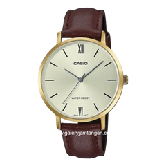 CASIO LTP-VT01GL-9BUDF Brown Gold Leather Strap