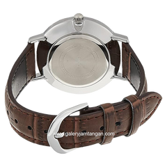 CASIO LTP-VT01L-2BUDF Brown Silver Leather Strap