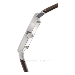 CASIO LTP-VT01L-2BUDF Brown Silver Leather Strap