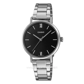 CASIO LTP-VT02D-1AUDF Silver Dial Black Stainless Steel