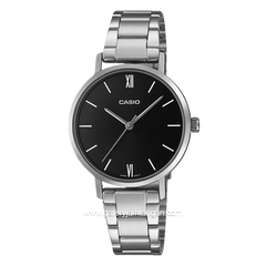 CASIO LTP-VT02D-1AUDF Silver Dial Black Stainless Steel