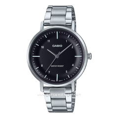 CASIO LTP-VT03D-1BDF Silver Dial Black Stainless Steel