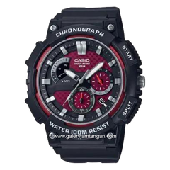 CASIO MCW-200H-4AVDF Black Dial Red Resin Strap