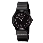 CASIO General MQ-24-1BLDF Black Dial White Rubber Strap