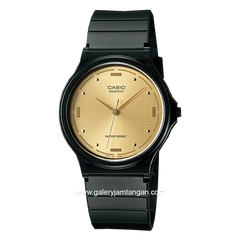 CASIO MQ-76-9ALDF Black Dial Gold Rubber Strap