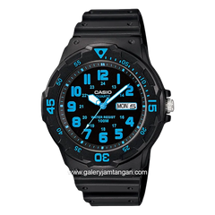 CASIO MRW-200H-2BVDF Black Hour Marker Blue Resin Strap