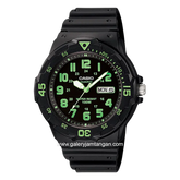 CASIO MRW-200H-3BVDF Black Hour Marker Green Resin Strap
