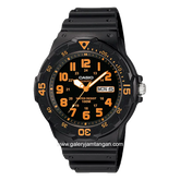 CASIO MRW-200H-4BVDF Black Hour Marker Orange Resin Strap