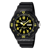 CASIO MRW-200H-9BVDF Black Hour Marker Yellow Resin Strap