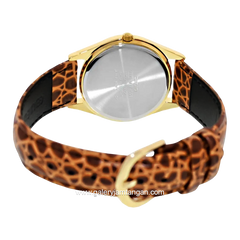 CASIO MTP-1093Q-9B Brown Dial Gold Leather Strap