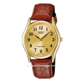 CASIO MTP-1094Q-9B Brown Gold Leather Strap
