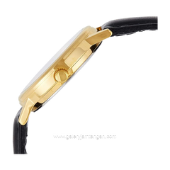 CASIO MTP-1095Q-7B Black Dial White Leather Strap