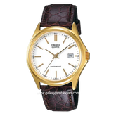 CASIO General MTP-1183Q-7ADF Brown Gold Dial White Leather Strap