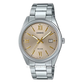 CASIO MTP-1302DS-7AVDF Men Light Silver Beige Stainless Steel