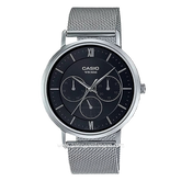 CASIO General MTP-B300M-1AVDF Silver Dial Black Multifunction Stainless Steel