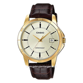 CASIO MTP-V004GL-9AUDF Brown Gold Leather Strap