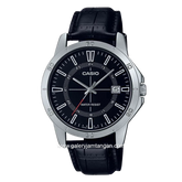 CASIO MTP-V004L-1CUDF Black Silver Leather Strap