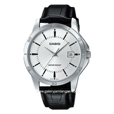 CASIO General MTP-V004L-7AUDF Black Silver Leather Strap