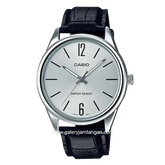 CASIO General MTP-V005L-7BUDF Black Silver Dial Black Leather Strap