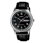 CASIO MTP-V006L-1BUDF Black Silver Leather Strap