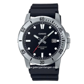 CASIO MTP-VD01-1EVUDF Black Silver Rubber Strap