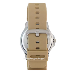 CASIO MTP-VD01-5EVUDF Cream Silver Rubber Strap