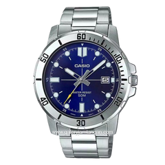 CASIO MTP-VD01D-2EVUDF Silver Dial Blue Stainless Steel