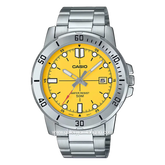 CASIO MTP-VD01D-9EVUDF Silver Dial Yellow Stainless Steel
