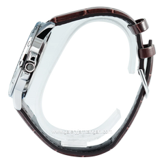 CASIO MTP-VD01L-1BVUDF Brown Silver Leather Strap