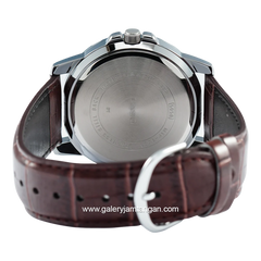 CASIO MTP-VD01L-1BVUDF Brown Silver Leather Strap