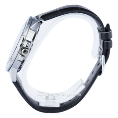 CASIO MTP-VD01L-1EVUDF Black Silver Leather Strap