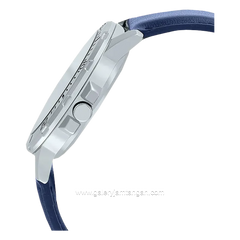 CASIO MTP-VD01L-2BVUDF Navy Silver Leather Strap