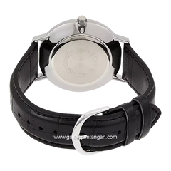 CASIO MTP-VT01L-1BUDF Black Silver Leather Strap
