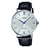 CASIO General MTP-VT01L-7B1UDF Black Silver Leather Strap