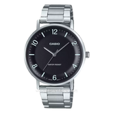 CASIO MTP-VT03D-1BDF Silver Dial Black Stainless Steel