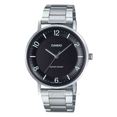 CASIO MTP-VT03D-1BDF Silver Dial Black Stainless Steel
