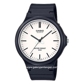 CASIO MW-240-7EVDF Black Dial White Resin Strap