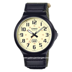 CASIO MW-240B-3BVDF Black Green Canvas Strap
