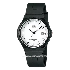 CASIO MW-59-7EVDF Black Dial White Resin Strap